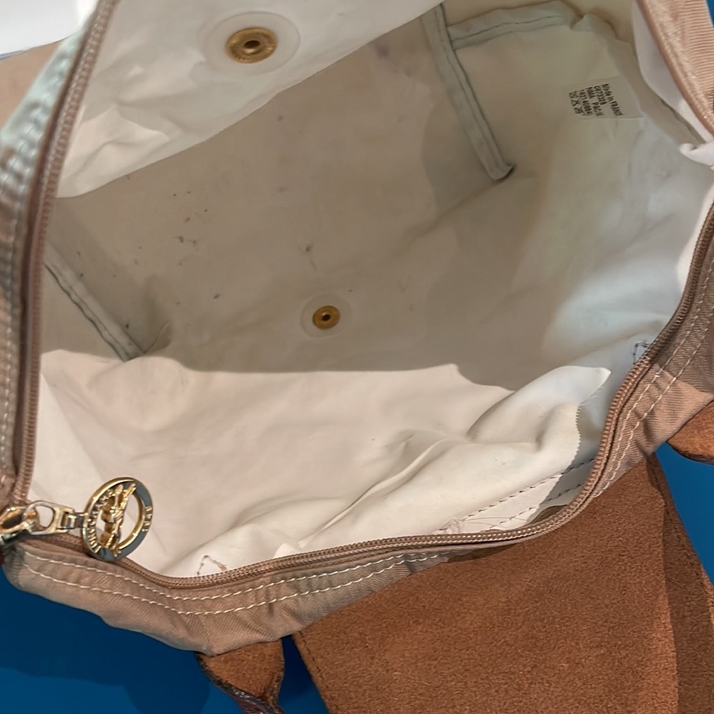 Longchamp small bag special limited edition beige with terry cloth numbers Y2K - Picture 9 of 12